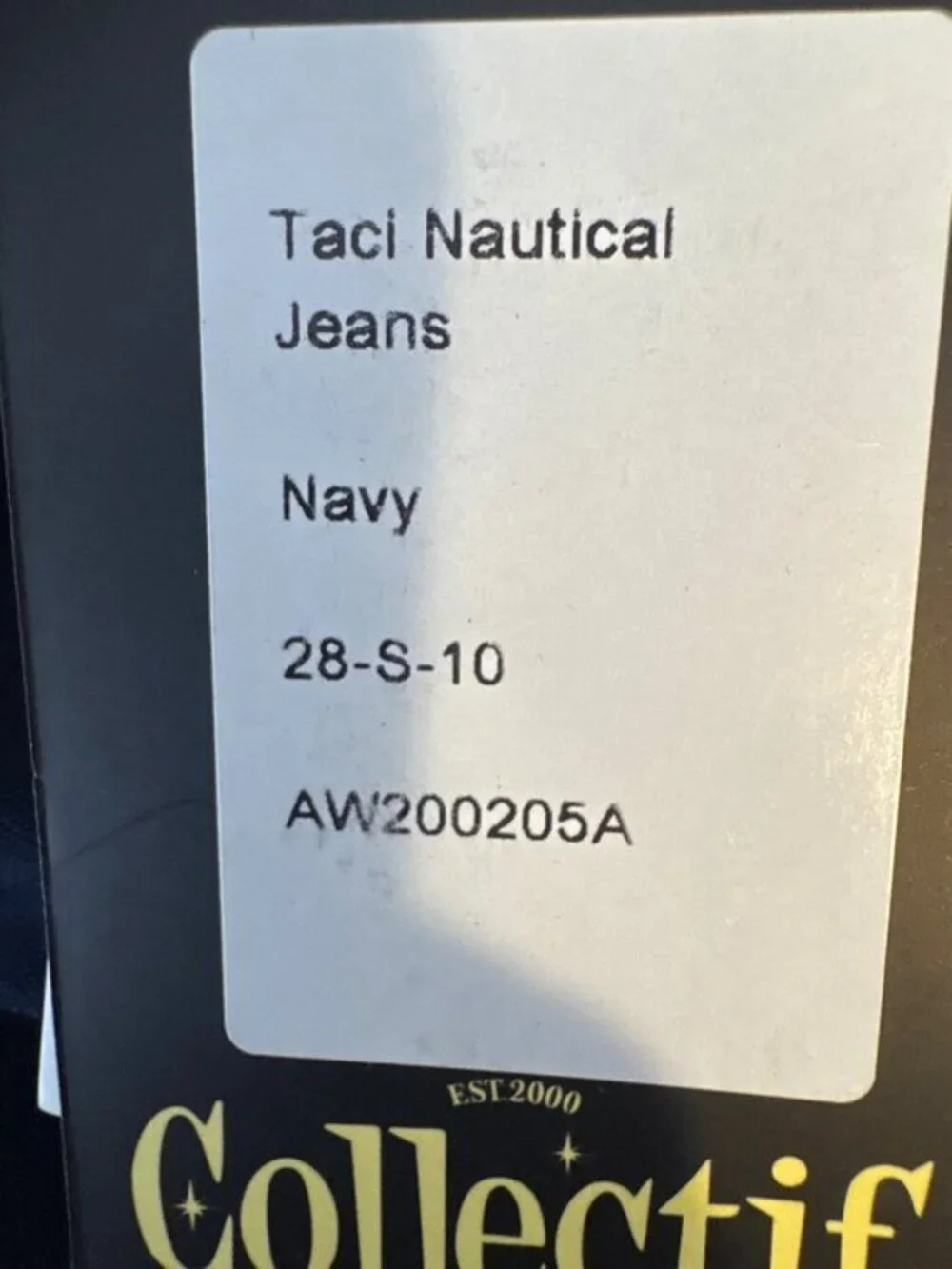 New Collectif London Vintage Retro Jean Size 6 Navy Sailor Button Wide-Leg Pants